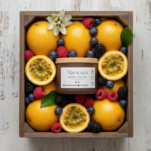 Vela Maracuyá cubierta con frutos rojos