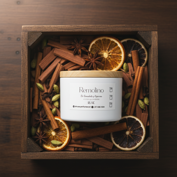 Vela Remolino de Sándalo y Especias